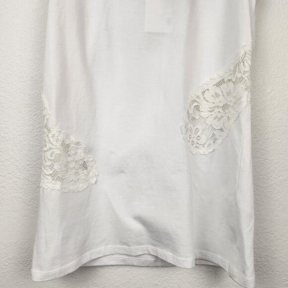 Fracomina White Lace Tank Top Size Small NWT Rhinestones - Picture 4 of 11
